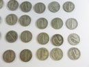Lot of 50 Mercury Silver Dimes 90% Silver Mixed 1940s Dates Circulated Coins 90% silver coins 1940s silver dimes