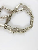 Egyptian Revival Silver Nefertiti Plaque Pendant Necklace with Sarcophagus Link Chain, Large 3.5" Restoration