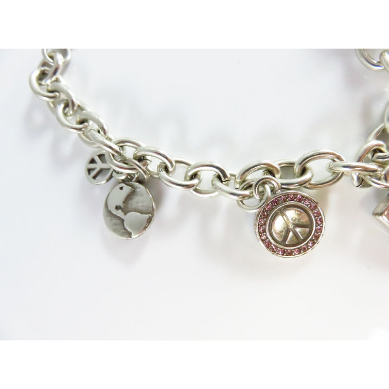 Brighton Charm Bracelet With Peace & Love Themed Charms