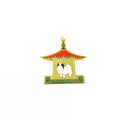 AKC Nor-Car Japanese Chin Fanciers Gold Tone Enameled Medal FOB 1.5" x 1.5" Pre-Owned — Gold, Enamel — front view