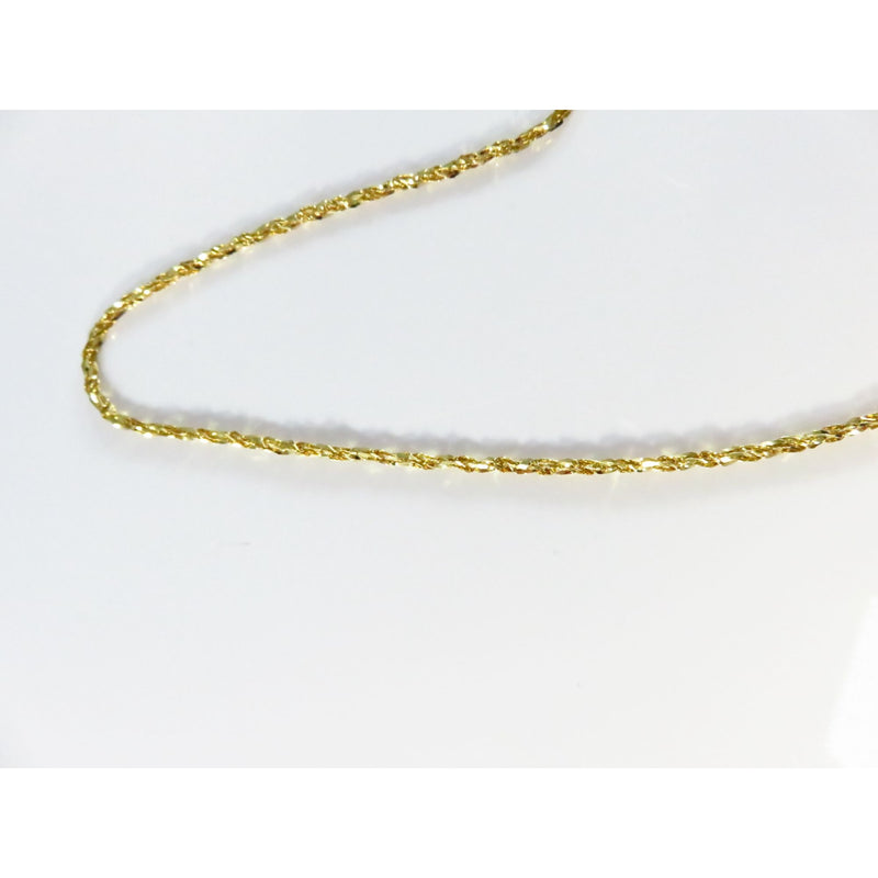 14K Gold Rope Style Chain Necklace 18" With Spring Ring Closure 2.13mm Round