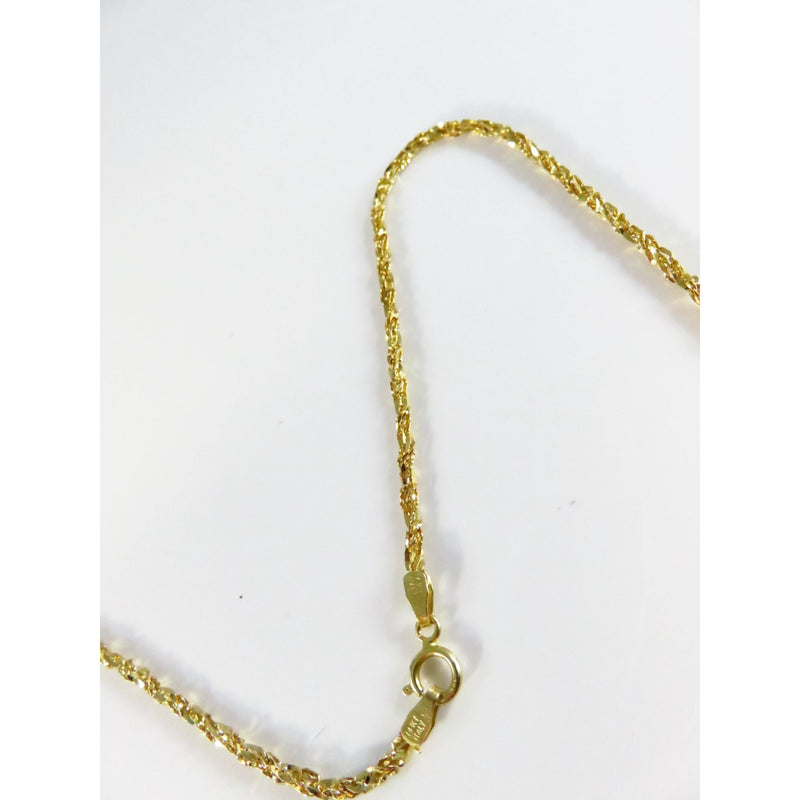 14K Gold Rope Style Chain Necklace 18" With Spring Ring Closure 2.13mm Round