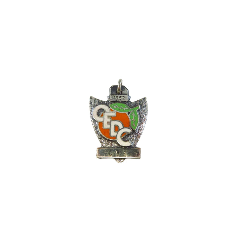 1957 CEDC Silver Dog Champion Medal With Enamel Details & Arrowhead Design 30.5mm — Silver, Enamel — front view