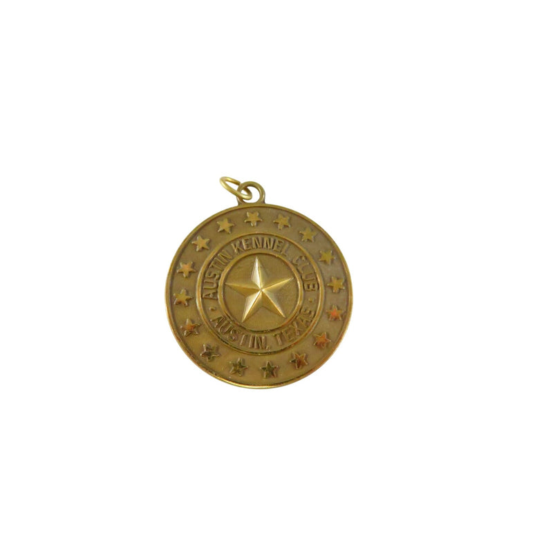 Austin Kennel Club Austin Texas Medal Tag Gold Tone 1.5" Dog Show Medallion