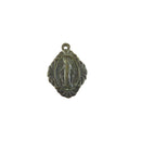 Antique Miraculous Medal Of Mary Catholic Rosary Pendant From Italy 7/8" — front view