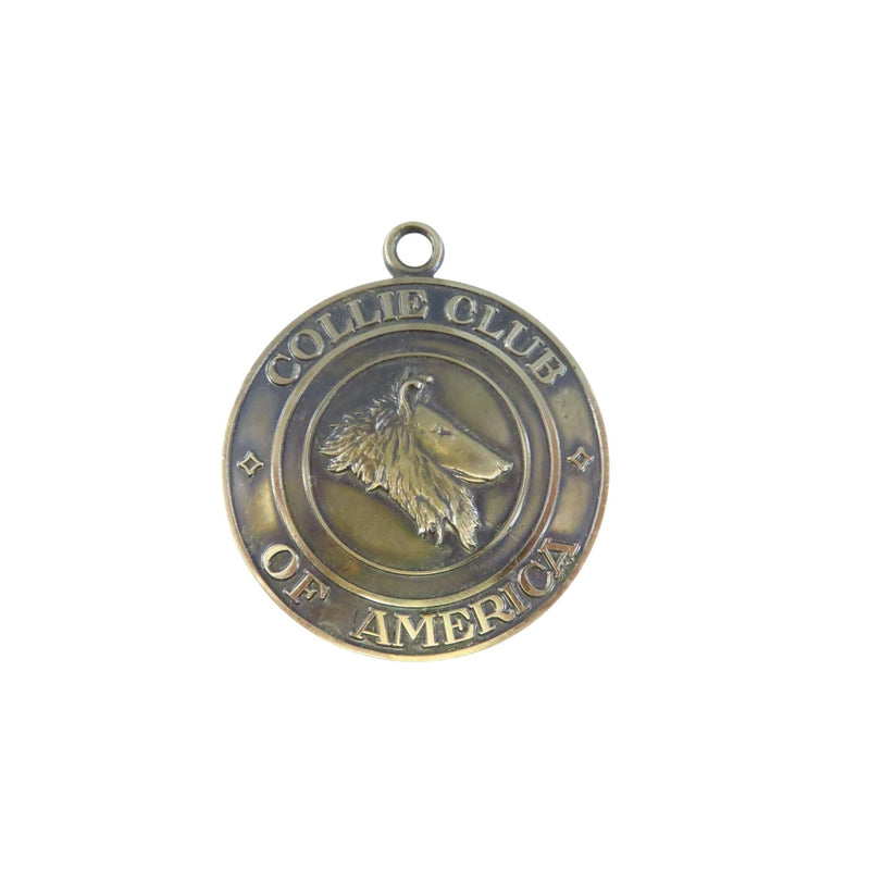 Vintage Collie Club Of America Medal Bronze Tone 1 3/4" Dog Show Medallion