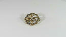 Antique Floral Brooch or Lapel Pin Seed Pearl 10K Yellow Gold