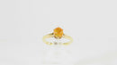 Fire Opal Solitaire Engagement Ring in 14K Gold Cabochon Translucent Orange
