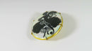 Victorian Dancing Woman Silhouette Cameo Brooch Hand Painted Luster Porcelain