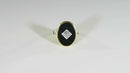 Antique OMC Diamond Onyx Art Deco Ring with Diamond Accents Size 4