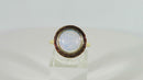 Rare Victorian 14K Rose Gold Blue Orange Opalescent Glass Ring Size 8.75