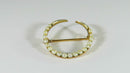 Antique Pearl Decorated Crescent Moon Brooch in 10K Yellow Gold