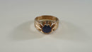 Stunning 10K Rose Gold Blue Sapphire Solitaire Fancy Belcher Buttercup Setting