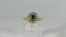 14K Rose Gold Georgian Flower Ring Table Cut Garnet Pearl Surround Size 5.5