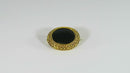 Antique 18K Yellow Gold Bezel Set Oval Onyx Pin C Clasp 21.33mm x 18.02mm