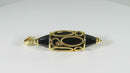 14K Milor Italy Faceted Onyx Enhancer Pendant with Twisted Wire Gold Frame