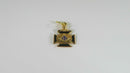 Antique Freemason Knights Templar Style Pendant Charm Fob Enameled 10K Gold
