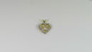 10K Yellow Gold MOM Heart Pendant White Gold Topped 1.1 Grams 2.2mm Bale