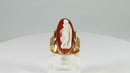 c1870 Victorian Carved Goddess Hardstone Cameo Ring in 10K Gold Size 6 1/2