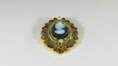Antique 14K Finely Carved Hardstone Cameo Pendant With Pearl Accents