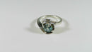 Sterling Silver Modernist Bypass Ring Solitaire Light Blue Stone Size 4.25