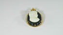14K Yellow Gold Carved Opal Right Facing Cameo Onyx Pendant
