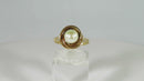 Antique 14K Gold & 6.8mm Solitaire Pearl Wedding Ring Women's Size 7
