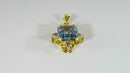Art Nouveau Arts & Crafts Style 18K Yellow Gold Emerald Cut Blue Spinal Pendant