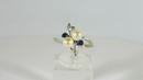 10K White Gold Cultured Pearl & Lab Created Sapphire Ring Size 5.75 By Kimberly