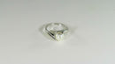10K White Gold & 6.86mm Round Pearl Modernist Bypass Engagement Ring Size 6.25