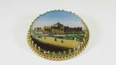 1876 Centennial International Exhibition Memorial Hall Painted Glass Brooch