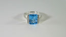 10K White Gold Topaz & Diamond Ring White Gold 8 Diamonds 3 Carat Topaz Size 7.5