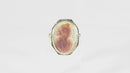 Antique 14K Carved Mother of Pearl Cameo Filigree Ring Grand Tour Style Sze 4.75