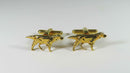 Vintage Hickok Pointer Dog Cufflink Set Bullet Back