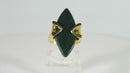 Vintique 10K Yellow Gold Bloodstone Navette Women's Ring Size 5.75