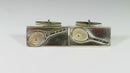 Vintage Tennis Racket Cufflink Set Sterling Ella L Cone Bullet Back