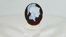 Victorian Era 14K Gold High Relief Carved Hardstone Roman Soldier Ring Size 7