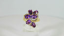 Designer Amethyst & Diamond Accented Cocktail Ring in 14K Yellow Gold Size 6.75