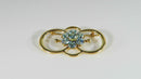 Nice 14K Blue Zircon Cluster Mid Century Style Brooch 7g - 1 5/8" x 7/8"