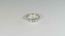 Lovely 14K White Gold Diamond Solitaire Etched Band Ring Size 5