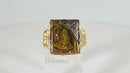 Tigers Eye Diamond Accented 10K Gold Kinsley & Son Gothic Art Deco Design Size 6