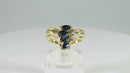 14K Solid Gold Diamond & Lab Created Sapphire Cluster Fashion Ring Size 6