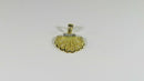 14K Two-Tone Filigree Scallop Shell Pendant, 20 mm Drop, CA Maker, 0.9 g