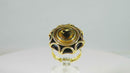 Beautiful Designer Onyx Citrine Wire Rope Surround 14K Gold Cocktail Ring Size 7