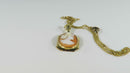 Dason 10K Gold Cameo Pendant Necklace, Shell Carving, 3 g, Chain Repair Needed