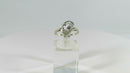 10K White Gold Oval Clear Stone Ring Size 5.5