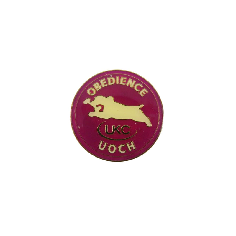 UKC Obedience UOCH Award Pin Gold Tone Violet 1" Lapel Hat Pin Dog Show