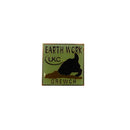 UKC Earth Work GREWCH Award Lapel Hat Pin Gold Tone 1" Square Light Wear Olive Green & Black — Gold — front view