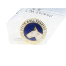 Golden State Bull Terrier Club Blue & White Enamel Lapel Hat Pin — Gold, Enamel — front view