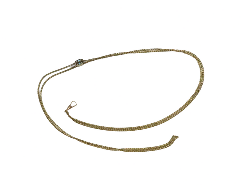 Antique HDM Co Victorian/Edwardian Pearl & Opal 23" Pocket Watch Slide — Watches • Pearl, Seed Pearl, Opal — front view